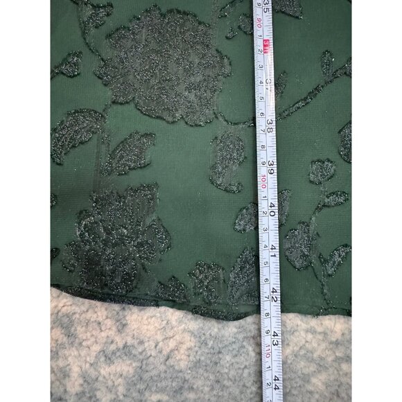 Anna Sui x Modcloth Womens Fairycore‎ Floral Green Sheer Size 2 Mesh Midi Dress - Picture 12 of 13